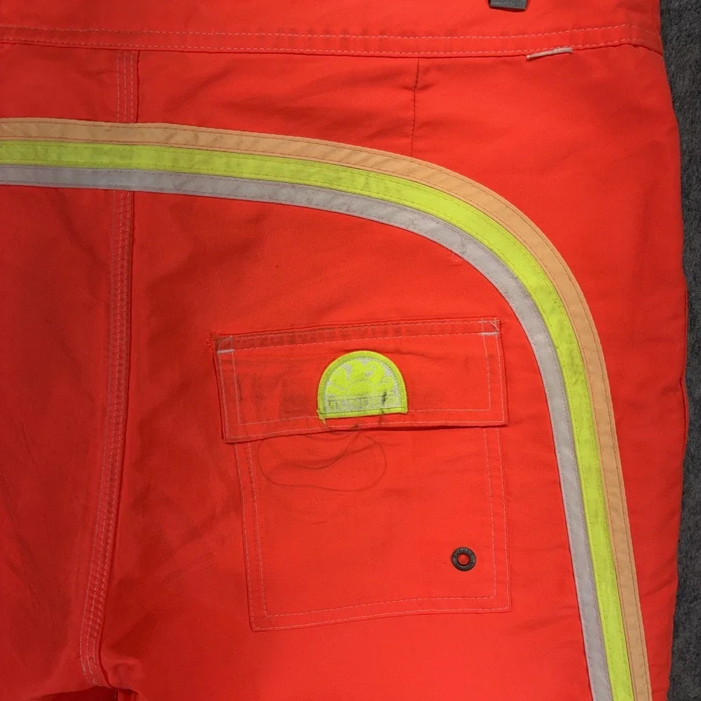 Sundek Swim Trunk Board Shorts Men's 32 x 6 Drawstring Orange Rainbow